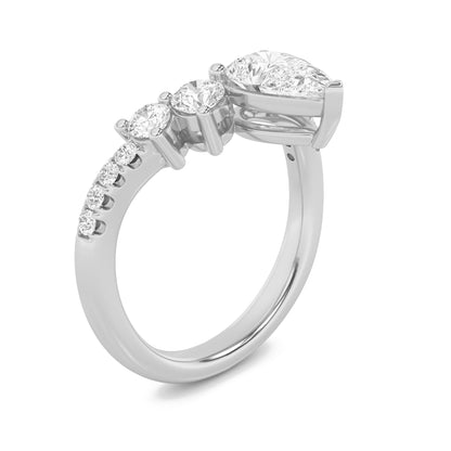 1.5CTW Pear Lab-Grown Diamond Fancy Contour Ring 13 Stones