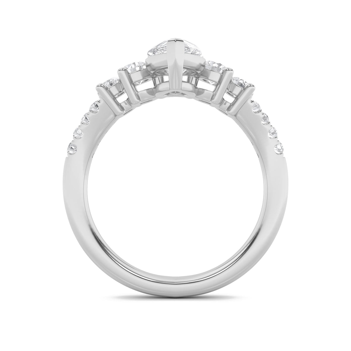 1.5CTW Pear Lab-Grown Diamond Fancy Contour Ring 13 Stones