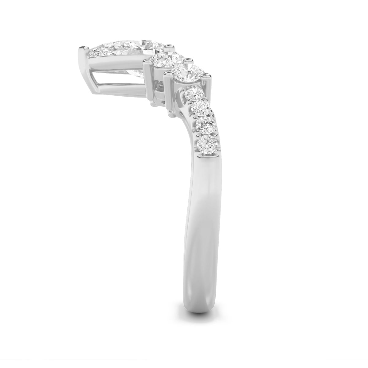 1.5CTW Pear Lab-Grown Diamond Fancy Contour Ring 13 Stones