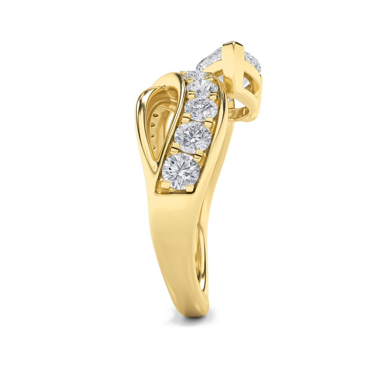 2CTW Pear Lab-Grown Diamond Prong Fashion Accented Engagement Ring 17 Stones