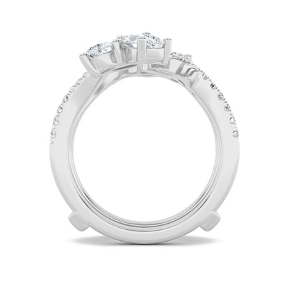 2CTW Marquise Lab-Grown Diamond Prong Insert Jacket Ring 44 Stones