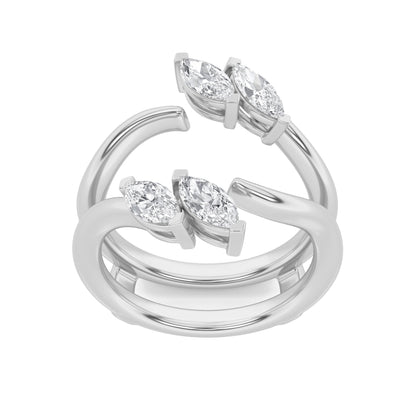 1CTW Marquise Lab-Grown Diamond Insert Jacket Ring 4 Stones