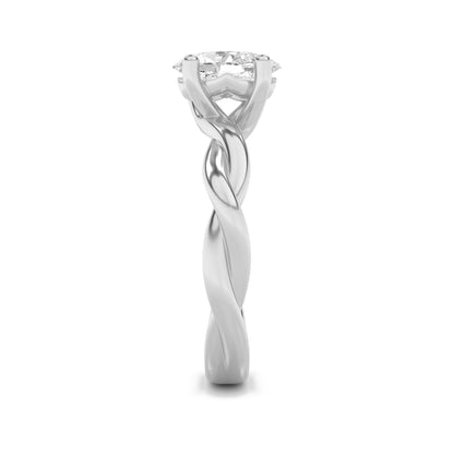1CTW Oval Lab-Grown Diamond Prong Twisted Shank Solitaire Engagement Ring 1 Stone