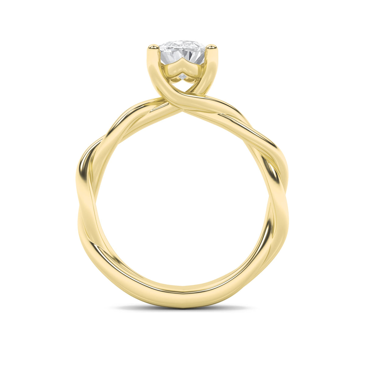 1CTW Oval Lab-Grown Diamond Prong Twisted Shank Solitaire Engagement Ring 1 Stone