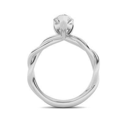 1CTW Pear Lab-Grown Diamond Prong Twisted Shank Solitaire Engagement Ring 1 Stone
