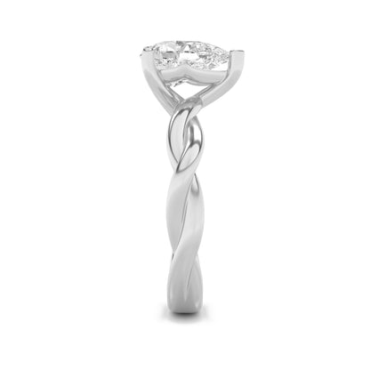 1CTW Pear Lab-Grown Diamond Prong Twisted Shank Solitaire Engagement Ring 1 Stone