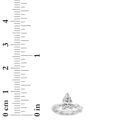 1CTW Pear Lab-Grown Diamond Prong Twisted Shank Solitaire Engagement Ring 1 Stone