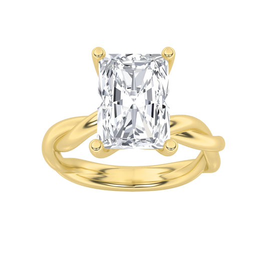 1CTW Radiant Lab-Grown Diamond Prong Twisted Shank Solitaire Engagement Ring 1 Stone
