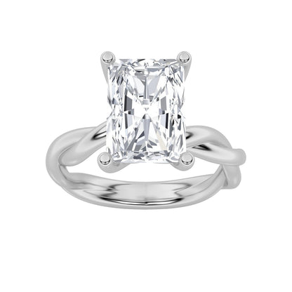 2CTW Radiant Lab-Grown Diamond Prong Twisted Shank Solitaire Engagement Ring 1 Stone