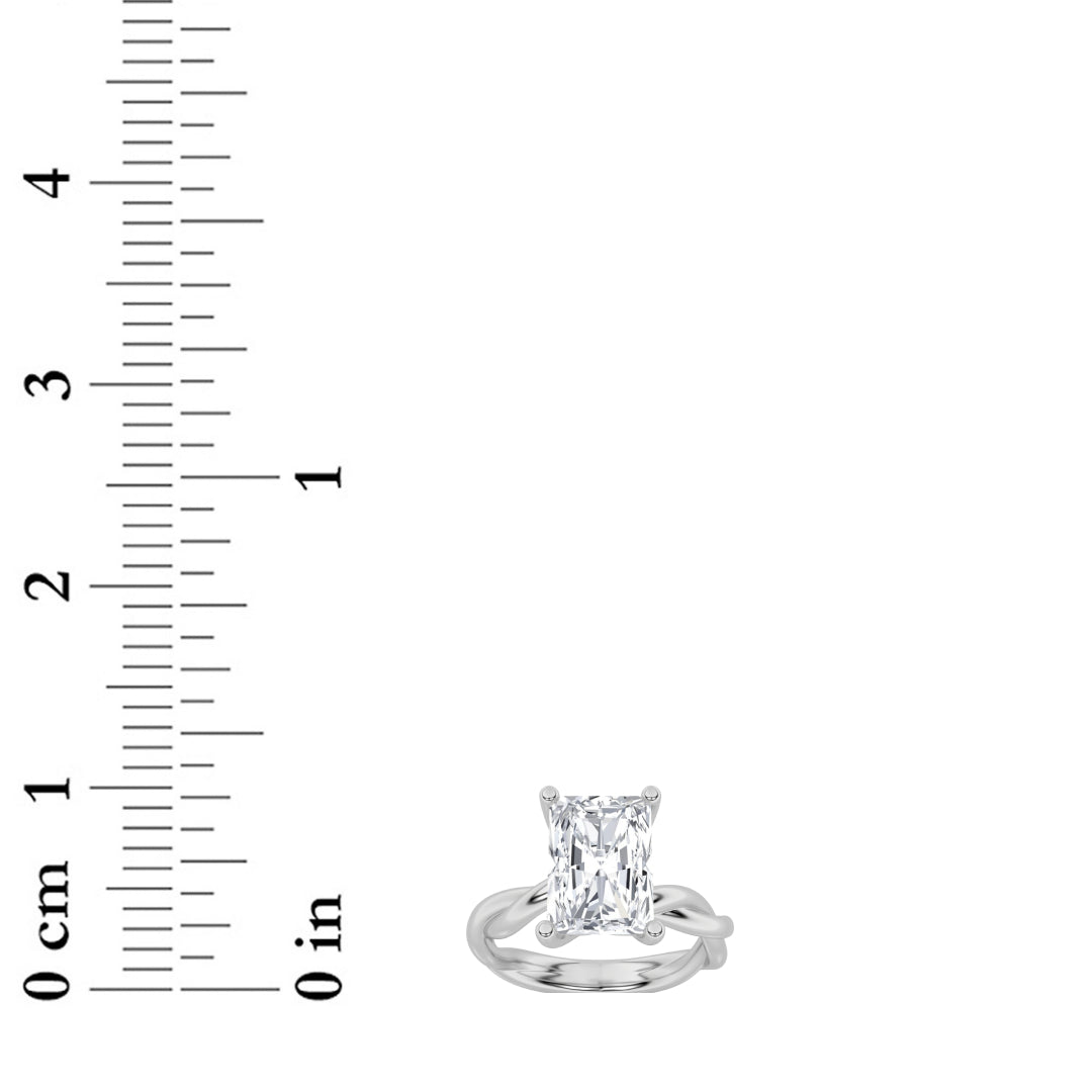 2CTW Radiant Lab-Grown Diamond Prong Twisted Shank Solitaire Engagement Ring 1 Stone