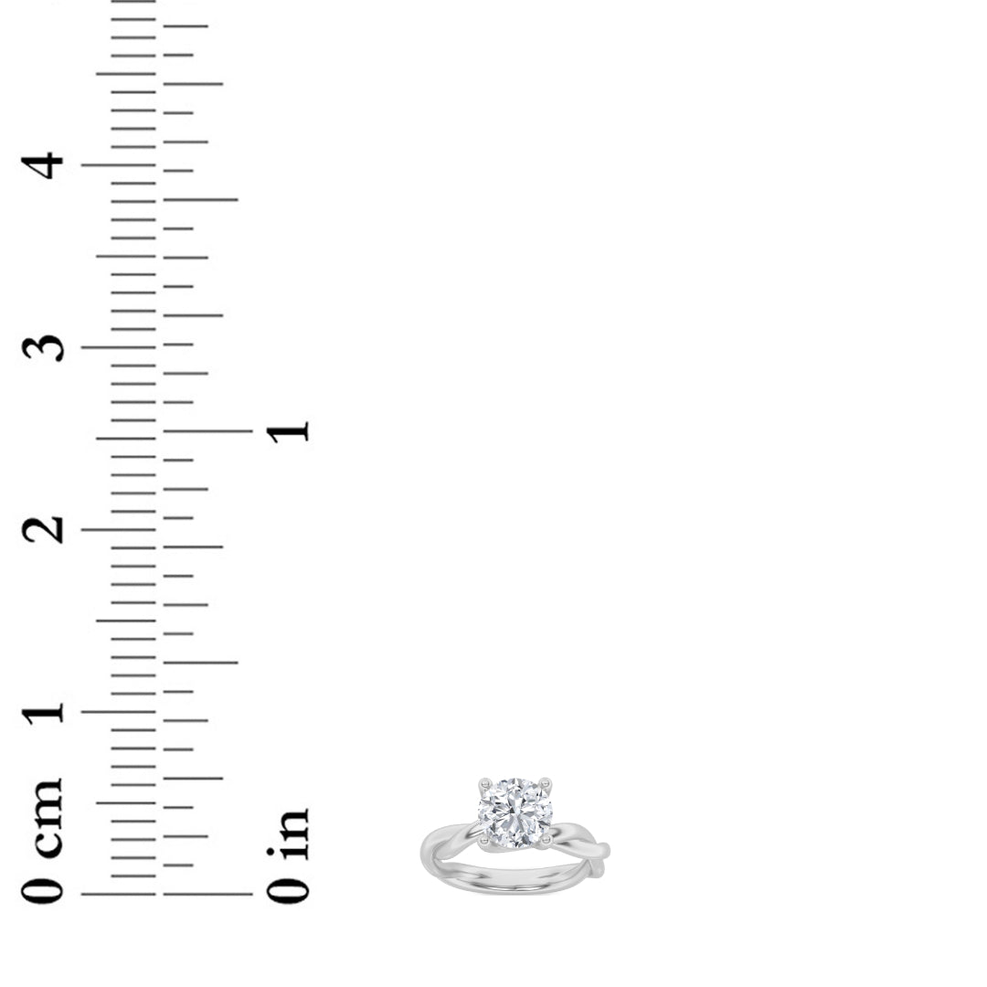 1CTW Round Lab-Grown Diamond Prong Twisted Shank Solitaire Engagement Ring 1 Stone