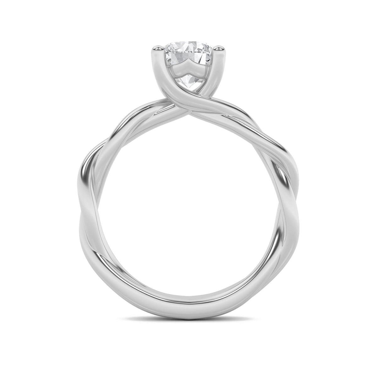 2CTW Round Lab-Grown Diamond Prong Twisted Shank Solitaire Engagement Ring 1 Stone