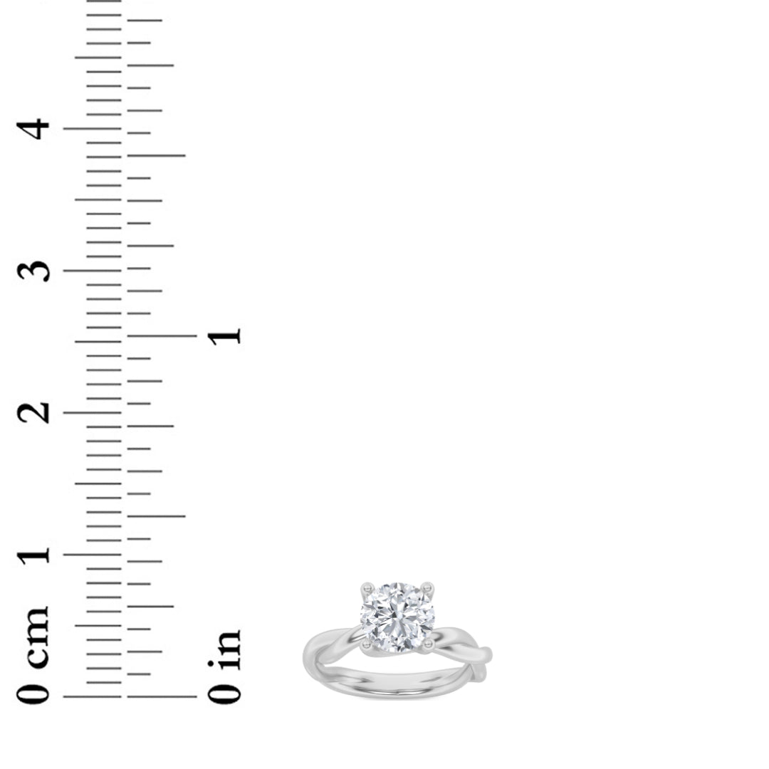 2CTW Round Lab-Grown Diamond Prong Twisted Shank Solitaire Engagement Ring 1 Stone