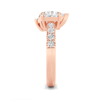 3CTW Round Lab-Grown Diamond Prong Toi et Moi Engagement Ring 10 Stones