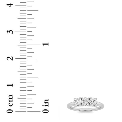 1.5CTW Round Lab-Grown Diamond Prong Three Stone Band Ring 3 Stones
