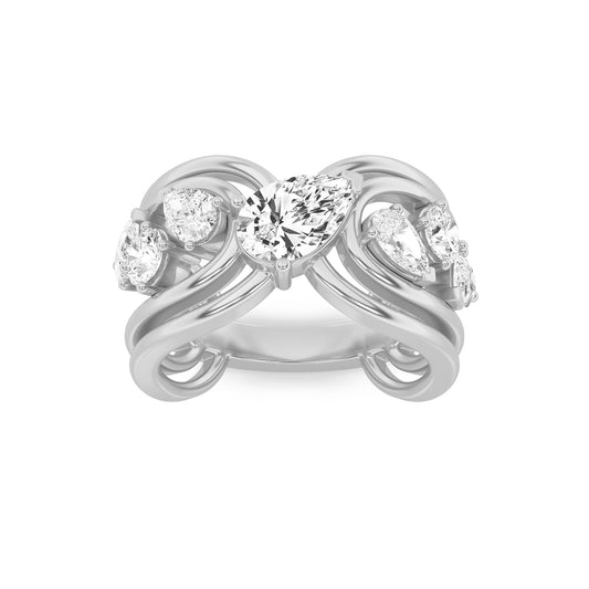 2CTW Pear Lab-Grown Diamond Prong Seven Stone Fashion Ring 7 Stones
