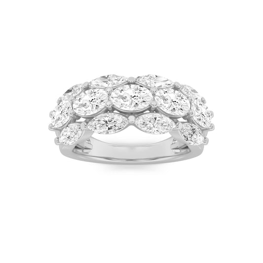 3CTW Oval Lab-Grown Diamond Prong Multi Stone Band Ring 13 Stones