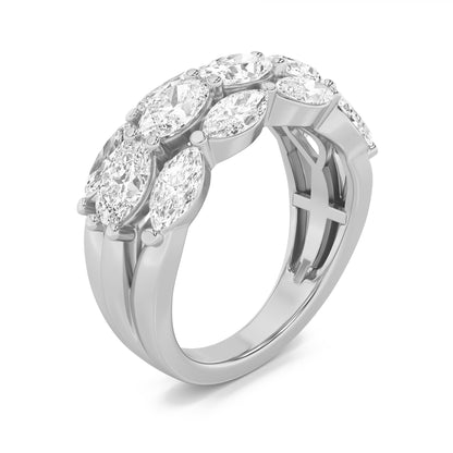 3CTW Oval Lab-Grown Diamond Prong Multi Stone Band Ring 13 Stones