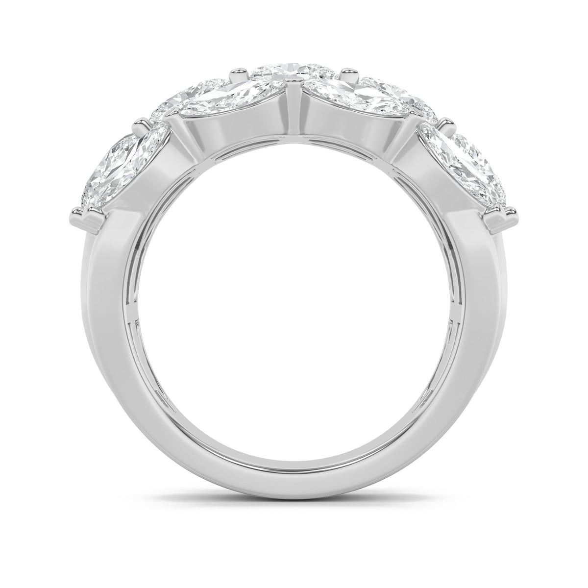 3CTW Oval Lab-Grown Diamond Prong Multi Stone Band Ring 13 Stones