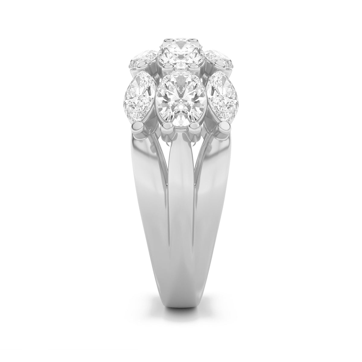 3CTW Oval Lab-Grown Diamond Prong Multi Stone Band Ring 13 Stones