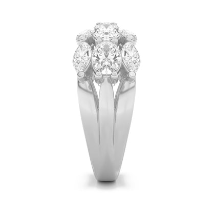 3CTW Oval Lab-Grown Diamond Prong Multi Stone Band Ring 13 Stones