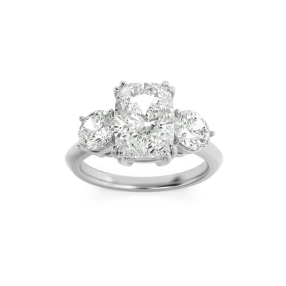 3CTW Elongated Cushion Lab-Grown Diamond Bold Three Stone Ring 3 Stones