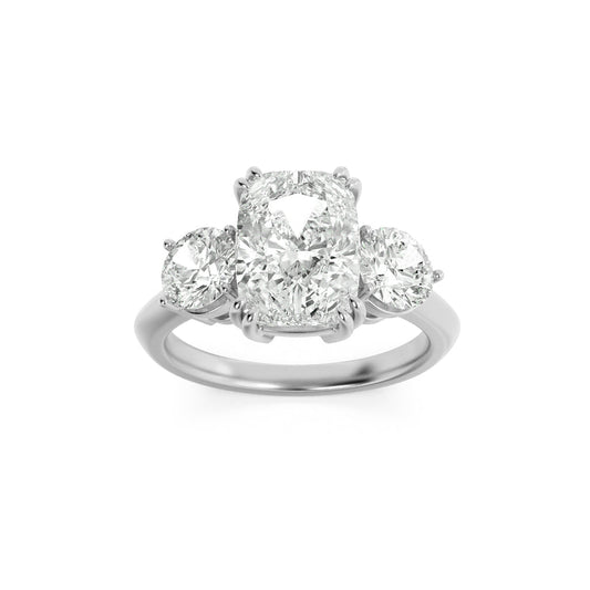 3CTW Elongated Cushion Lab-Grown Diamond Bold Three Stone Ring 3 Stones