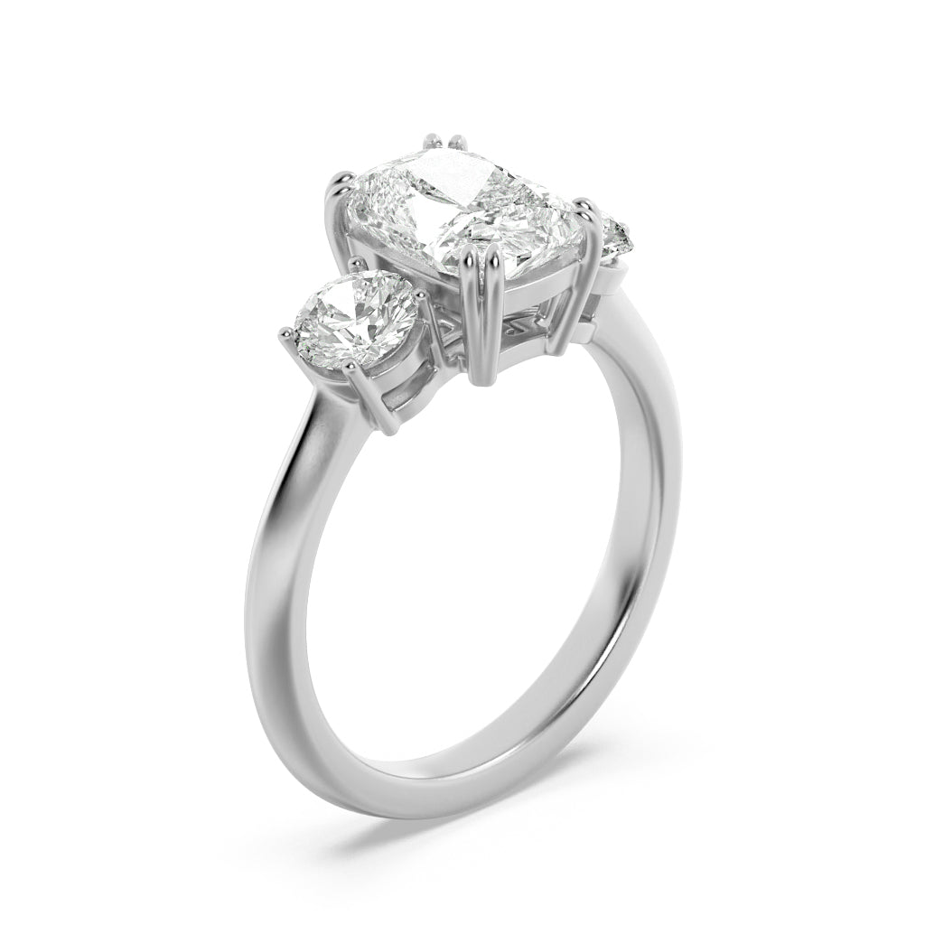 3CTW Elongated Cushion Lab-Grown Diamond Bold Three Stone Ring 3 Stones