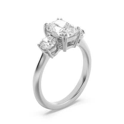 3CTW Elongated Cushion Lab-Grown Diamond Bold Three Stone Ring 3 Stones