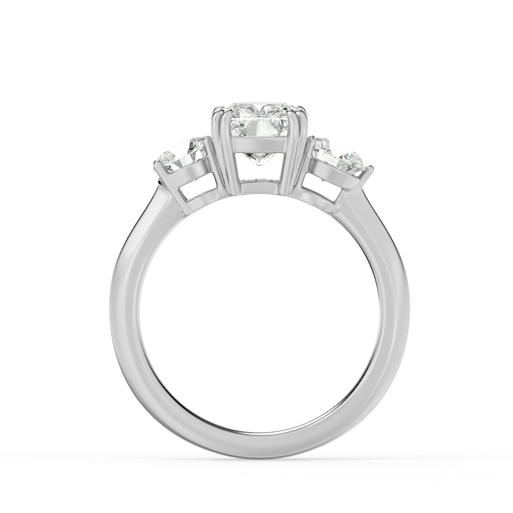 3CTW Elongated Cushion Lab-Grown Diamond Bold Three Stone Ring 3 Stones