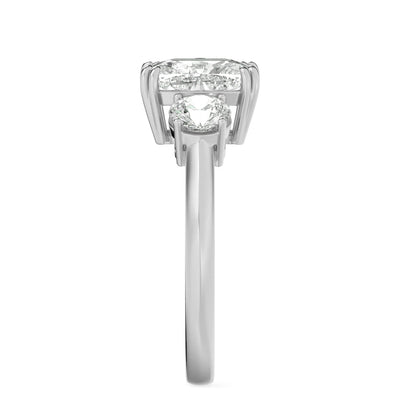 3CTW Elongated Cushion Lab-Grown Diamond Bold Three Stone Ring 3 Stones