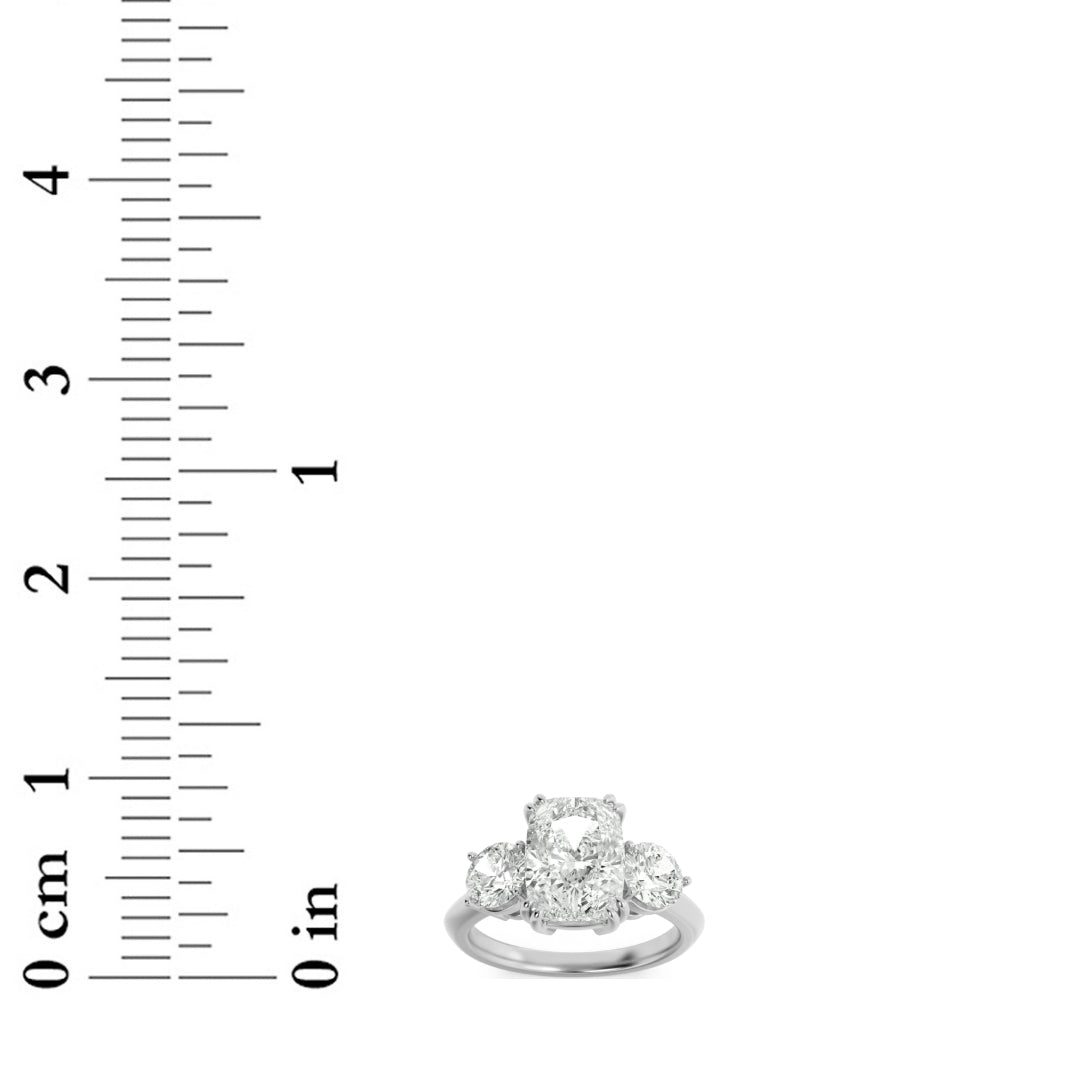 3CTW Elongated Cushion Lab-Grown Diamond Bold Three Stone Ring 3 Stones