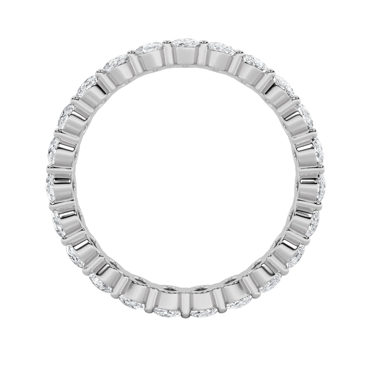 2.75CTW Oval Lab-Grown Diamond Split Prong Eternity Ring 22 Stones