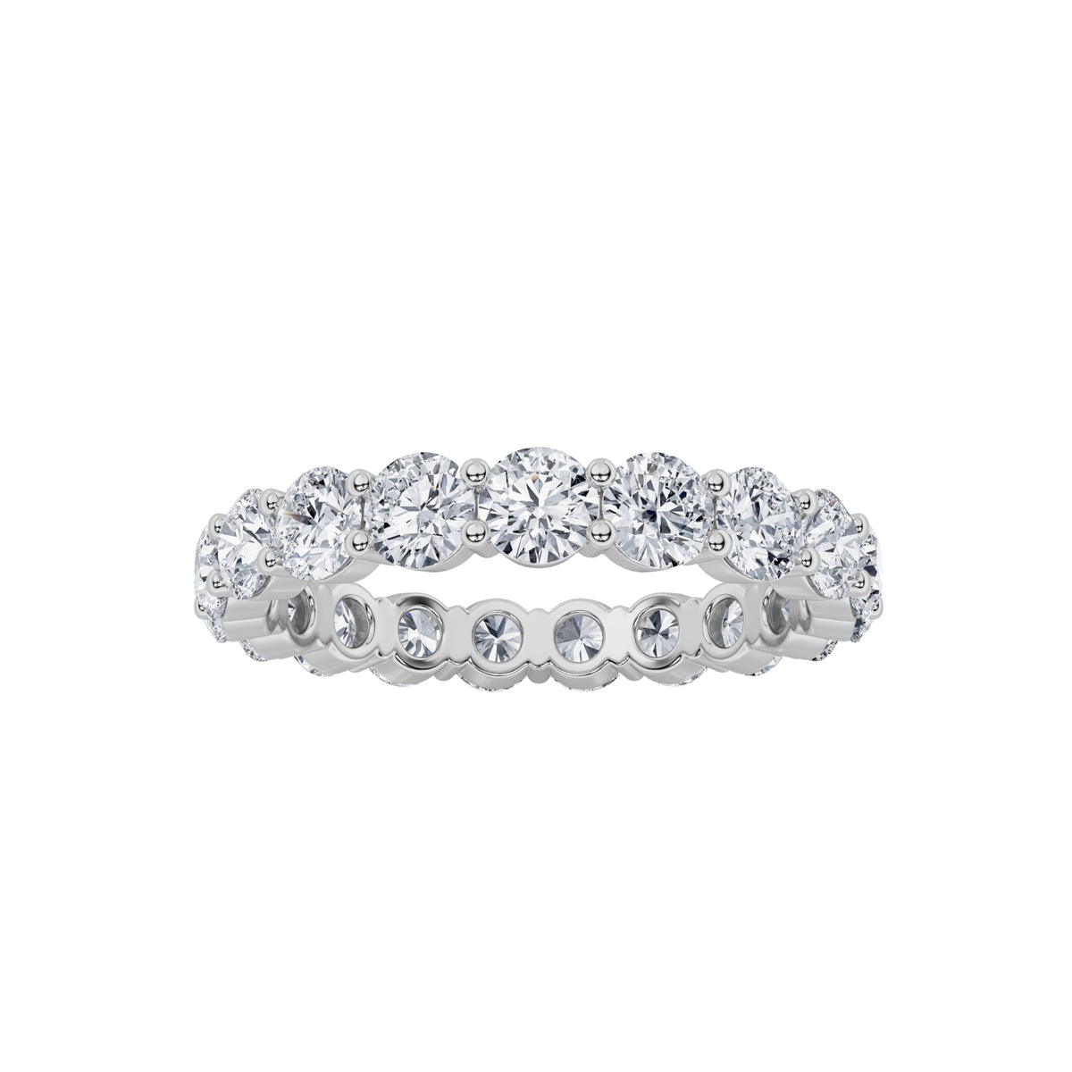 3CTW Round Lab-Grown Diamond Stud Ring 17 Stones