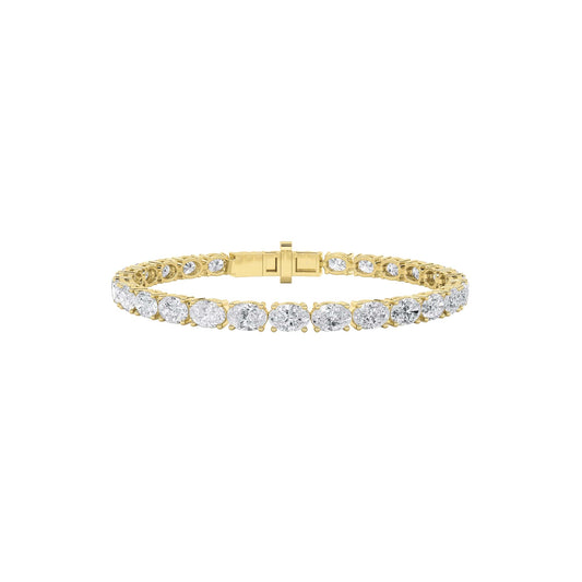 12CTW Oval Lab-Grown Diamond Prong Tennis Bracelet 29 Stones