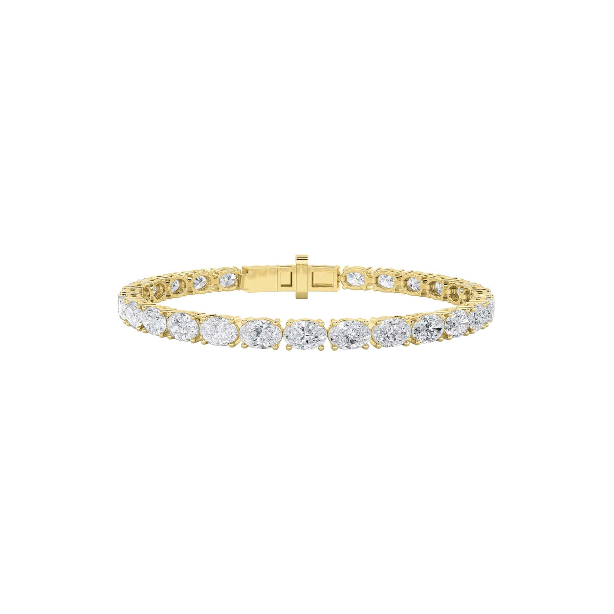 7CTW Oval Lab-Grown Diamond Prong Tennis Bracelet 38 Stones