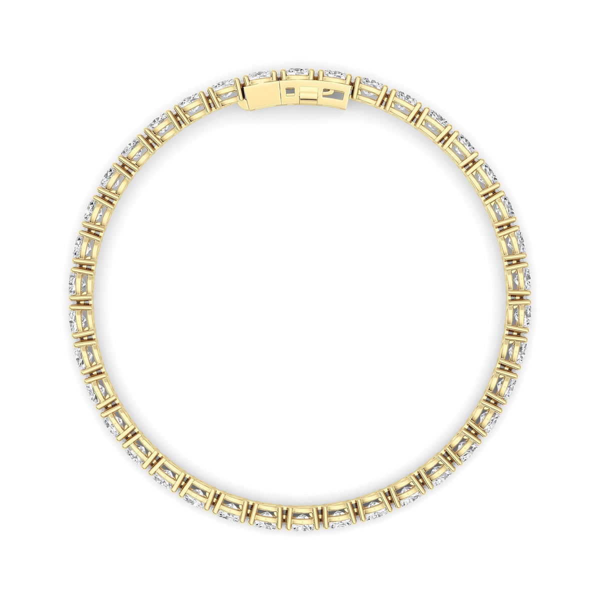 7CTW Oval Lab-Grown Diamond Prong Tennis Bracelet 38 Stones