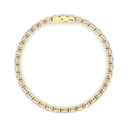 7CTW Oval Lab-Grown Diamond Prong Tennis Bracelet 38 Stones