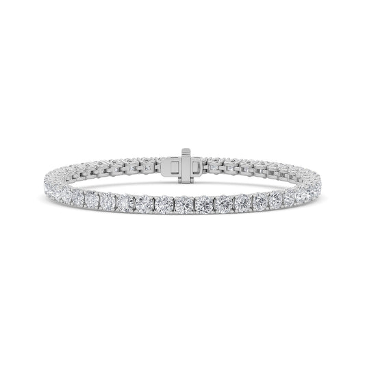 10CTW Round Lab-Grown Diamond Prong Tennis Bracelet 44 Stones