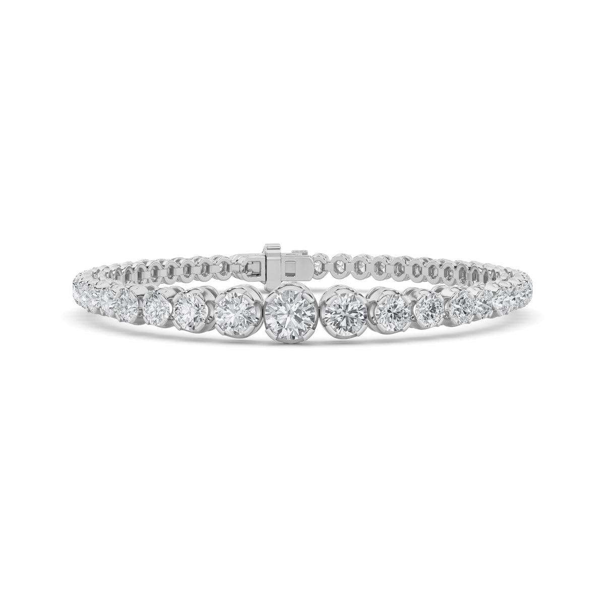 5CTW Round Lab-Grown Diamond Prong Graduating Tennis Bracelet 47 Stones