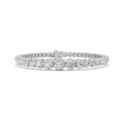 5CTW Round Lab-Grown Diamond Prong Graduating Tennis Bracelet 47 Stones