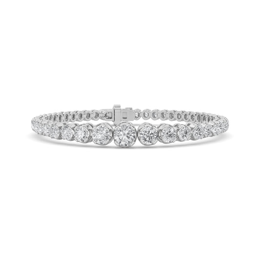 5CTW Round Lab-Grown Diamond Prong Graduating Tennis Bracelet 47 Stones