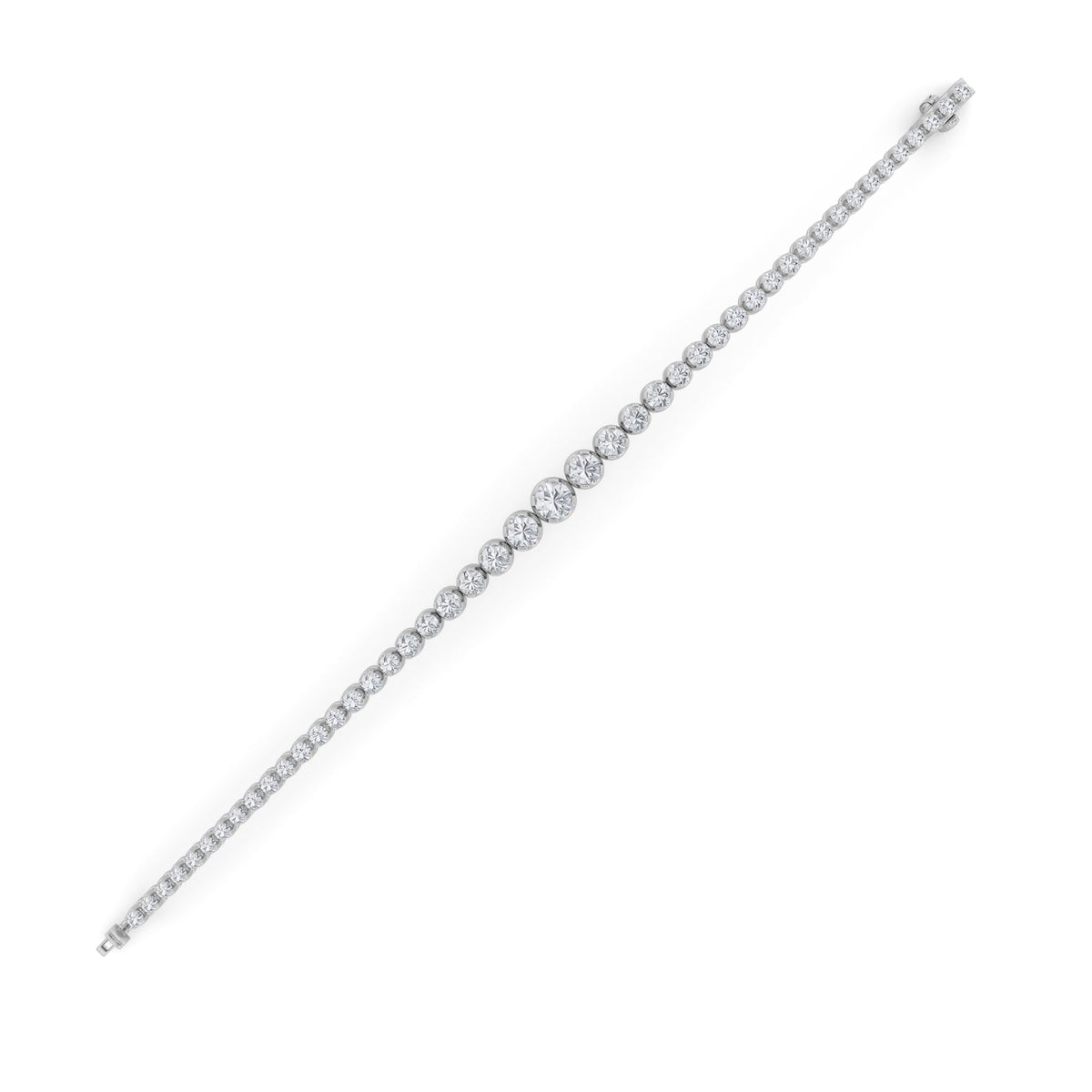 5CTW Round Lab-Grown Diamond Prong Graduating Tennis Bracelet 47 Stones