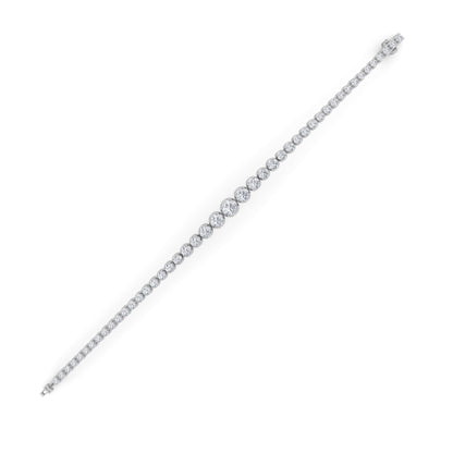 5CTW Round Lab-Grown Diamond Prong Graduating Tennis Bracelet 47 Stones