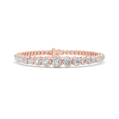 5CTW Round Lab-Grown Diamond Prong Graduating Tennis Bracelet 47 Stones