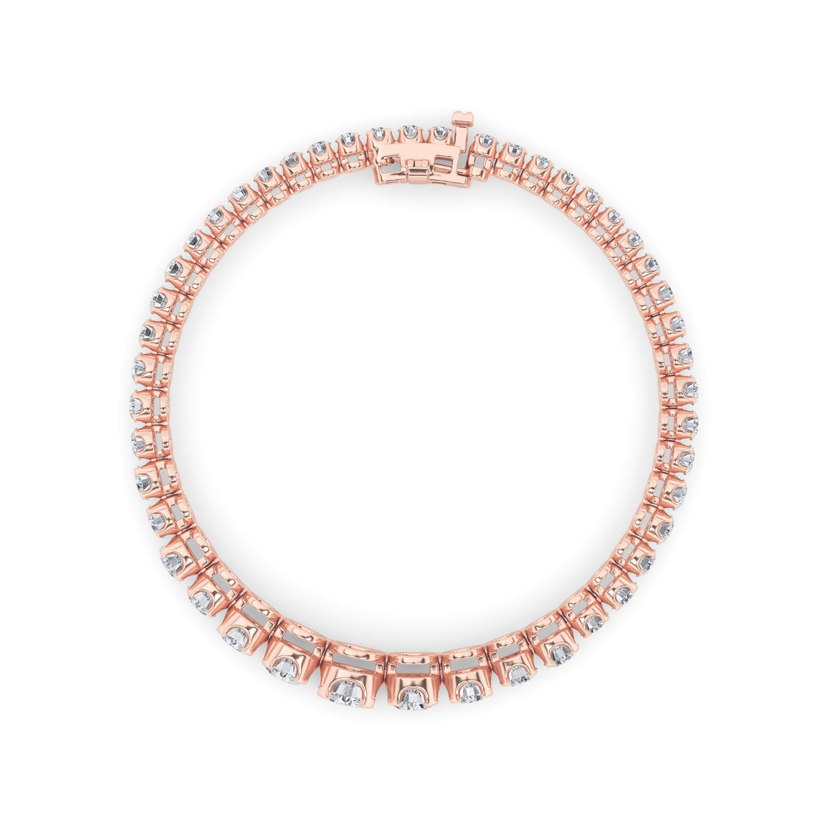5CTW Round Lab-Grown Diamond Prong Graduating Tennis Bracelet 47 Stones