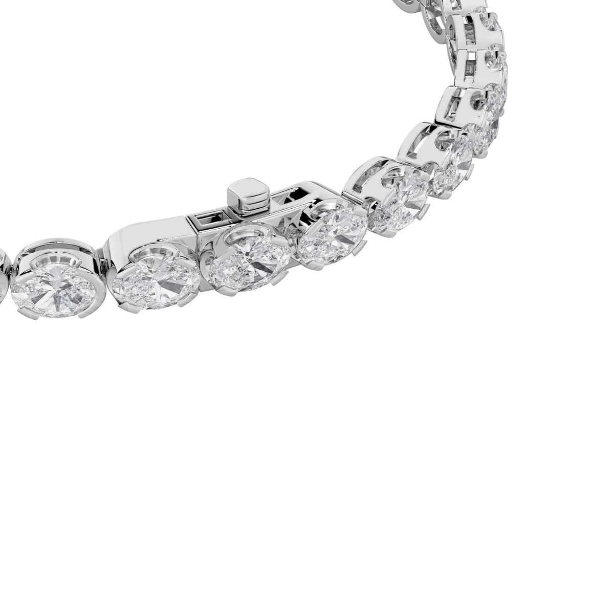 5.5CTW Oval Lab-Grown Diamond Prong Tennis Bracelet 30 Stones