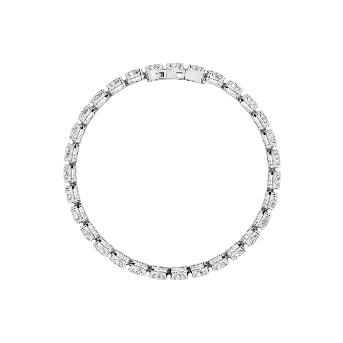 5.5CTW Oval Lab-Grown Diamond Prong Tennis Bracelet 30 Stones