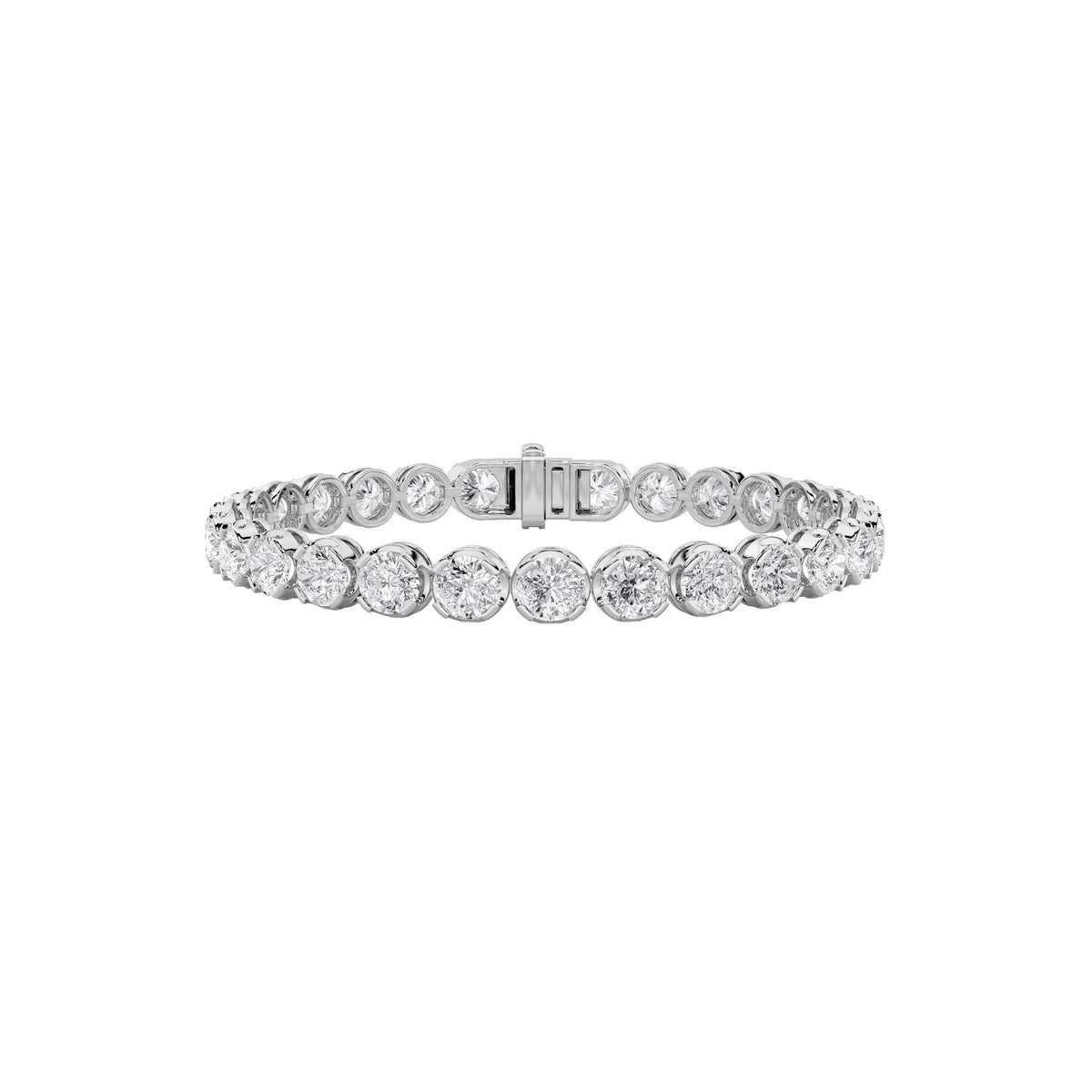 15CTW Round Lab-Grown Diamond Prong Tennis Bracelet 28 Stones