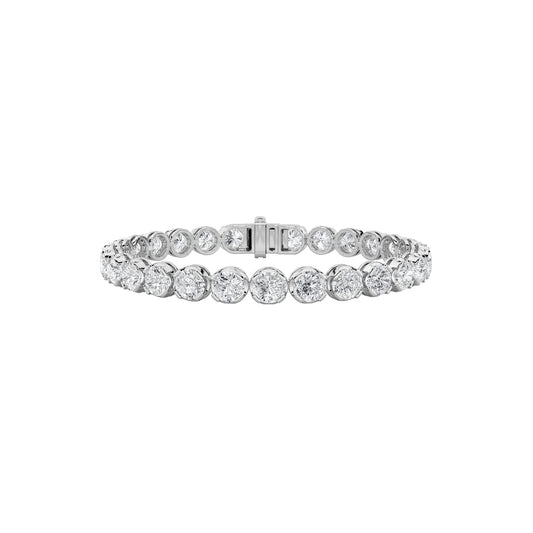 15CTW Round Lab-Grown Diamond Prong Tennis Bracelet 28 Stones
